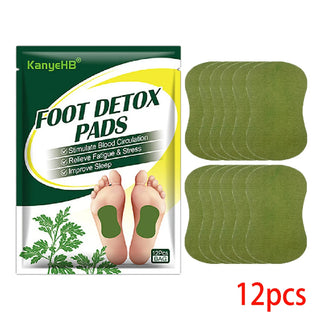 12 Pads/ Natural Herbal Wormwood Artemisia Feet Detox Foot Patches