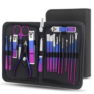 Prism 18-Piece Gradient Stainless Steel Mani & Pedi Kit