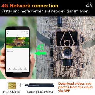 8K Wildlife Trail Camera – 60MP Night Vision, Motion Activated, Waterproof, 4G/WiFi