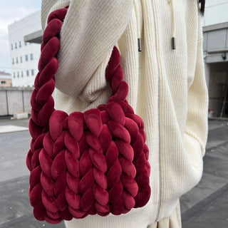 The Cozy Braided Plush Hobo Bag