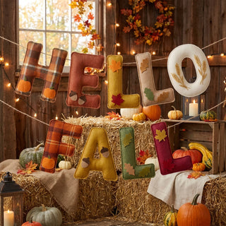 Hello Fall Felt Bunting Garland – Autumn Harvest Wall Banner with Leaves, Pumpkins & Seasonal Lettering