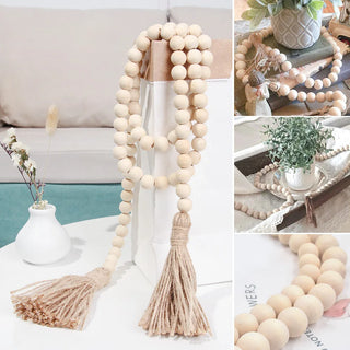RusticCharm Wood Bead Garland