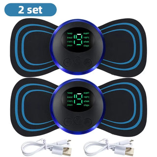 EMS Neck & Body Massager 8 Modes 19 Levels Portable Electric Muscle Stimulator Rechargeable Pain Relief Device