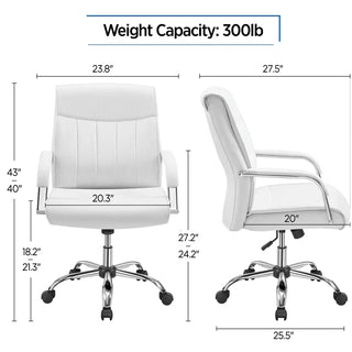 Executive Padded Mid-Back Home Office Chair