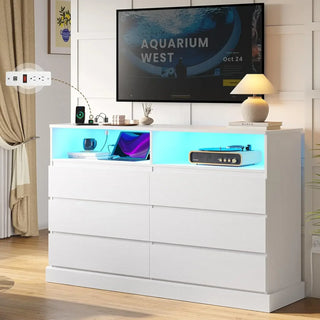 LuminEdge 6-Drawer LED Dresser