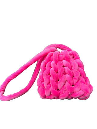 Hand-Braided Plush Crossbody Bag | Cozy Weave Design