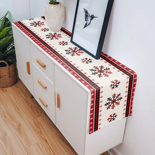 2024 Christmas Snowflake Linen Dining Table Runners