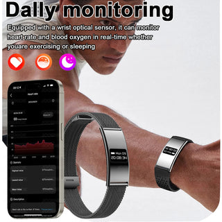 Ultra Thin Smart Fitness Bracelet – Heart Rate, Sleep & Activity Tracker Watch Compatible with Android & iOS