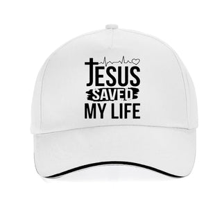 Printed "Jesus Saved My Life" baseball cap