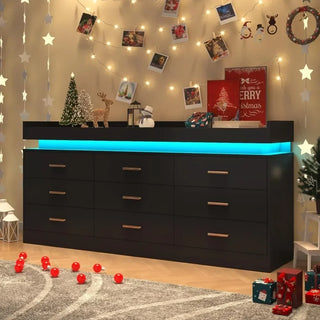 LumiStor 9-Drawer LED Dresser