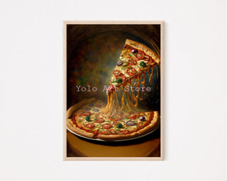 Vintage Ice Cream, Pizza, Lemon, Banana, and Italian Wine Canvas Prints