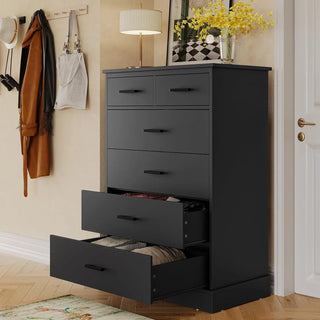 Hasuit Black 6-Drawer Dresser