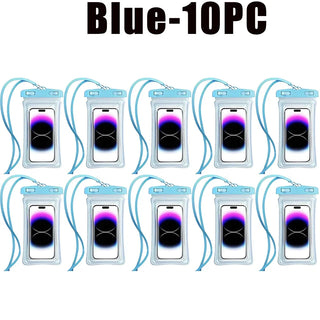 Universal Waterproof Floating Phone Pouch, Clear Touchscreen Smartphone Bag with Neck Lanyard for Swimming, Beach, Pool, Boating, Kayaking, Travel, and Summer Water Activities