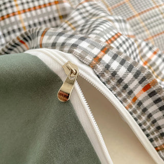 Nordic Plaid Washed Cotton Bedding Set