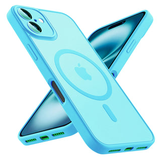 Luxury Frosted Magnetic iPhone Case, Matte Transparent MagSafe-Compatible TPU Cover with Full Camera Protection, Anti-Slip Grip, and Soft-Touch Bumper for iPhone 17 Air 16 15 14 13 12 11 Series