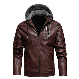 Men’s Fashion Leather Jacket – Winter Motorcycle PU Coat with Fleece Liner