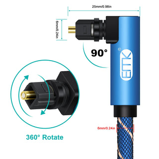 PALLTORO Double 90 Degree Optical Toslink Cable 5.1