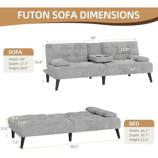 Futon Sofa Bed – 3-in-1 Foldable Couch & Reclining Sleeper