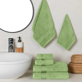 Luxury Sage Green 6-Piece Turkish Cotton Towel Set – Ultra Soft, Plush & Quick-Dry | 680 GSM | Oeko-Tex Certified