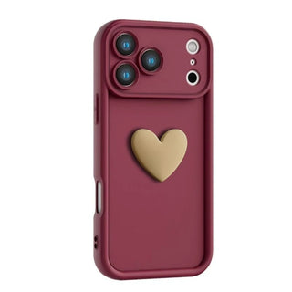 Luxury Cute 3D Love Heart Soft iPhone Case, Full Coverage Shockproof Matte Candy Phone Cover