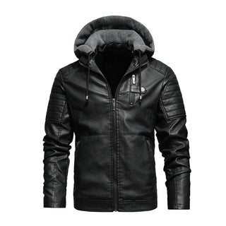 Men’s Fashion Leather Jacket – Winter Motorcycle PU Coat with Fleece Liner