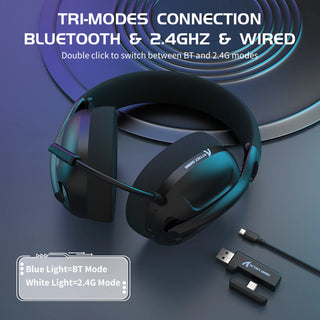 Attack Shark L80 Tri-mode Gaming Headset, 5.1 Channel Hi-Fi Stereo Surround Sound