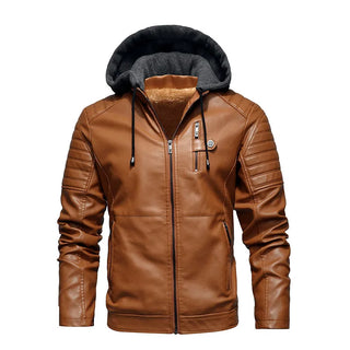 Men’s Fashion Leather Jacket – Winter Motorcycle PU Coat with Fleece Liner