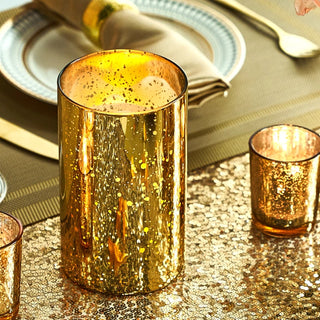 Floriddle Mercury Glass Gold Cylinder Vases