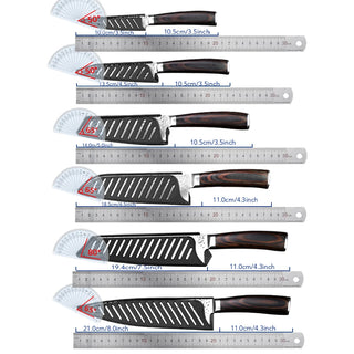 Japanese Style Chef Knife Set 7CR17 High Carbon Steel, Full Tang