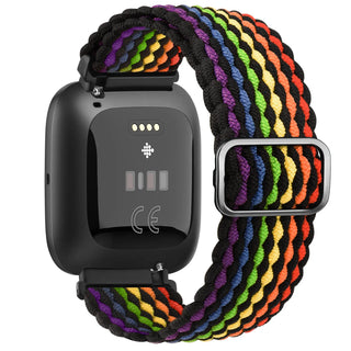 Elastic Braided Loop Band for Fitbit Versa 1/2/Lite – Adjustable Replacement Strap