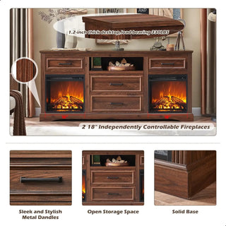 Rustic Entertainment Center with Double Fireplaces