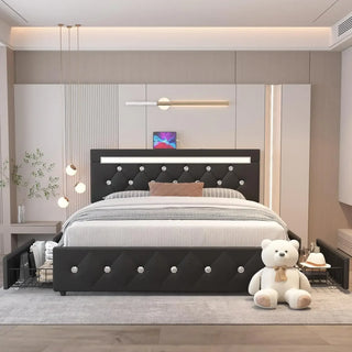 LuxuraStorage Full Platform Bed