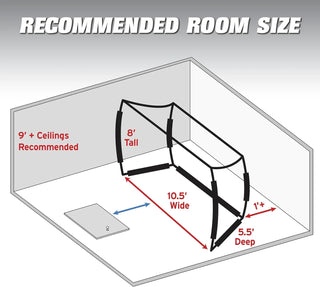 Range Cage 10 ft x 8 ft Golf Practice Net with Impact Screen