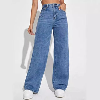 LEEYOVEE American Loose Denim Wide-Leg Pants