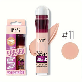 USHAS Sponge Head Concealer, Long-Lasting Cream Concealer for Dark Circles, Freckles, Acne Marks, Pigmentation, Blemishes, and Whole-Face Coverage