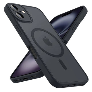 Luxury Frosted Magnetic iPhone Case, Matte Transparent MagSafe-Compatible TPU Cover with Full Camera Protection, Anti-Slip Grip, and Soft-Touch Bumper for iPhone 17 Air 16 15 14 13 12 11 Series