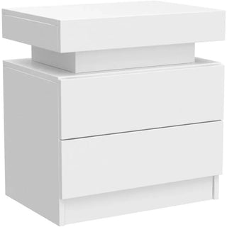 ANGDUO LED Nightstand with 2 Drawers, Set of 2