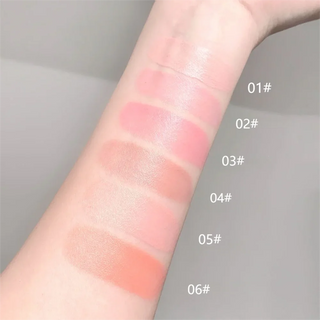 Air Cushion Blush Stick, Natural Dewy Face Rouge with Sponge Applicator, Long-Lasting Lip & Cheek Tint, Easy-Blend Makeup Stick