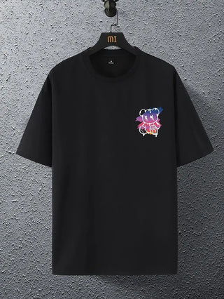 New York Sunset Bear Oversized Graphic Tee – Men’s 100% Cotton Streetwear Shirt