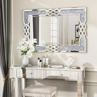LUVODI LuxeShine Crystal Diamond Wall Mirror