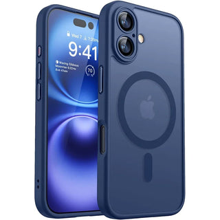 Magnetic Matte Translucent Armor iPhone Case, Shockproof MagSafe-Compatible Wireless Charging Cover for iPhone 17 16 15 14 13 12 11 Series