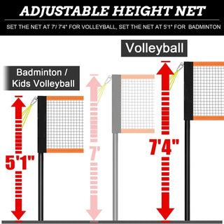 QuadPlay Volleyball & Badminton Set