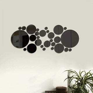 26 Pcs 3D Round Acrylic Mirror Wall Stickers