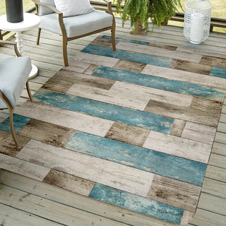 Non-slip  Wood Grain Patio Carpet