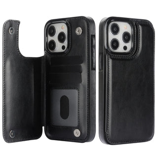 PU Leather Wallet iPhone Case with Card Slots, Magnetic Flip Cover, Stand Holder, Shockproof TPU Shell for iPhone 16E 16 15 14 13 12 11 SE XR X 8 7 Series