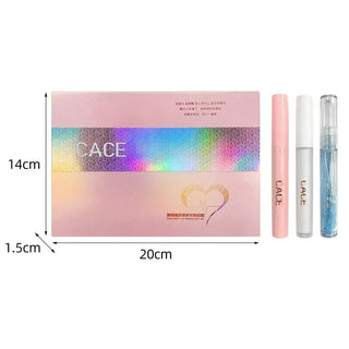 CACE Pink Party Lip Makeup Gift Set- 6-Piece Lip Kit with Silver Necklace