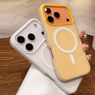 Luxury 2-in-1 Magnetic Shockproof iPhone Case, Soft TPU Silicone MagSafe-Compatible Wireless Charging Cover for iPhone 17 16 15 14 13 12 11 Series