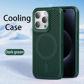 Honeycomb Cooling Magnetic iPhone Case – Breathable Heat-Dissipation Hard Cover for MagSafe