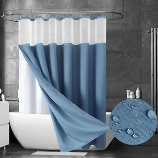 Double Layer Waterproof Linen Bath Curtain