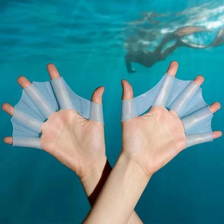 Silicone Swimming Hand Fins Webbed Gloves – Swim Training Paddles for Speed, Strength & Technique Practice for Adults and Kids